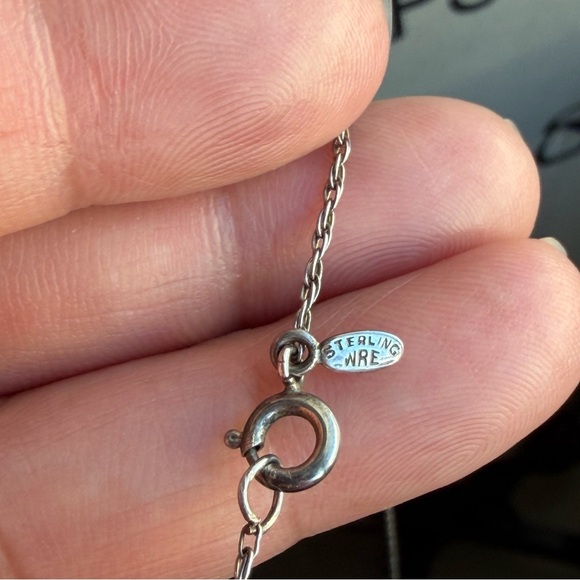 WRE Vintage Artisan Abstract Modernist Amethyst White Stone 925 Pendant Necklace - Picture 4 of 15